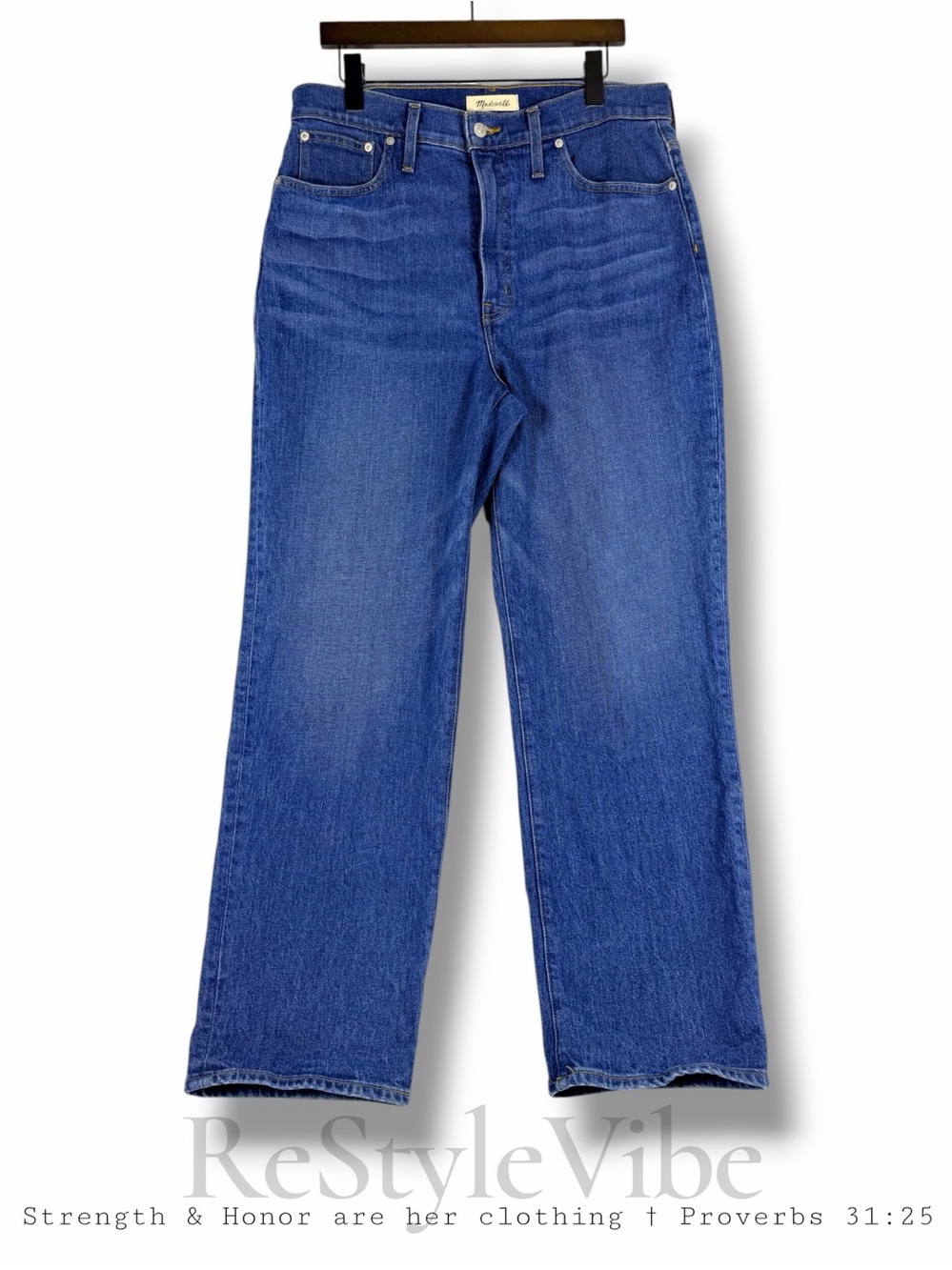 MADEWELL Women’s Size 31 Denim Jeans The Perfect Vintage Straight Jean Stretch